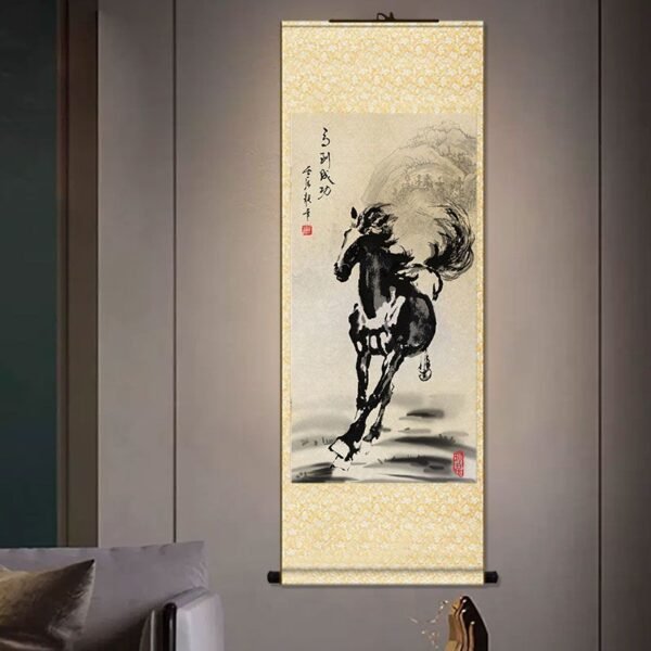 3 Horse Silk Scroll Art